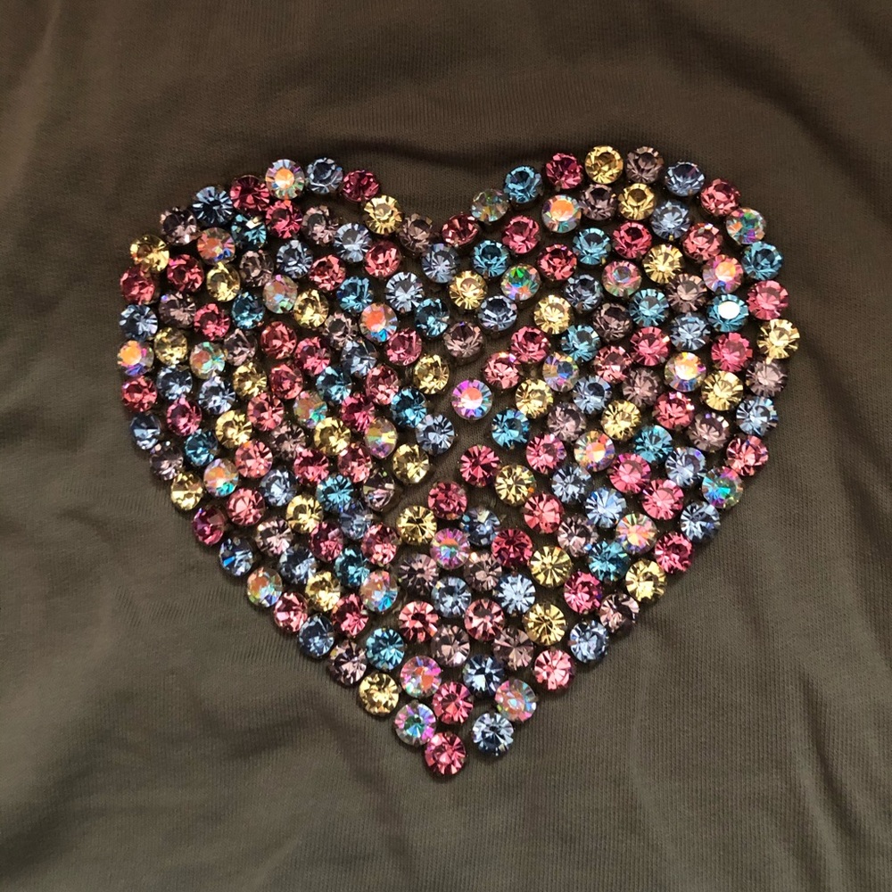 Twisted heart rhinestone embellished jacket